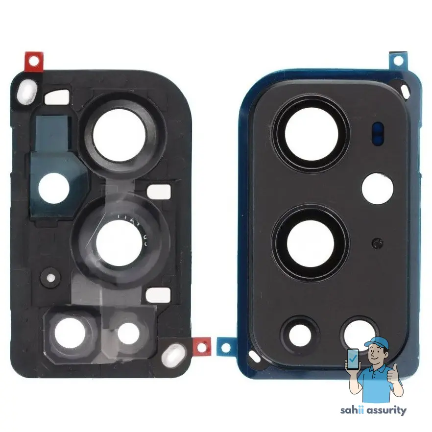 Camera Lens Glass with Frame for OnePlus 9 Pro Black